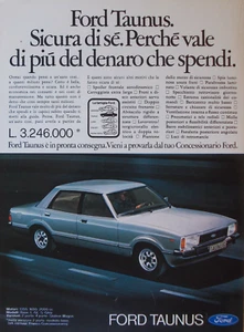 Pubblicità Advertising Werbung Italian 1977 AUTO MACCHINA FORD TAUNUS. - Imagen 1 de 3