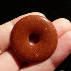 O&co Pendentif donut pierre de soleil synthétique lithothérapie cadeau noël - Picture 1 of 2