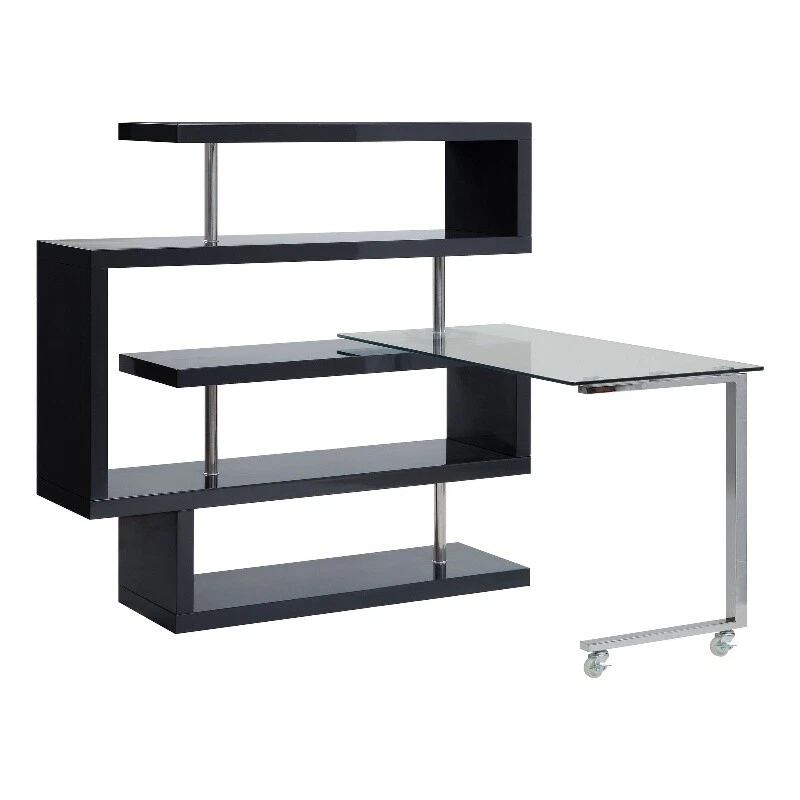 Escritorio con 4 estantes giratorios Etagere marrón Foto 1 de 4