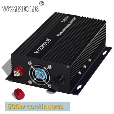 Power Converter 500W Pure Sine Wave Inverter 12V to 240V Truck Car Motor Solar - image 1 of 4