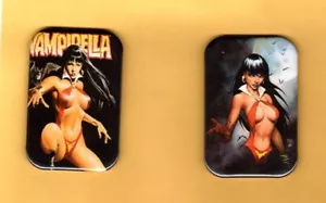 VAMPIRELLA    2  MAGNETS OR BUTTONS, PINBACK 2"X3" W/ ROUNDED CORNER - Picture 1 of 5