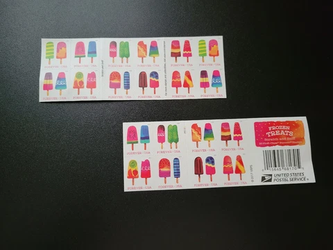 Frozen Treats Popsicles Book of 20 Forever First Class Stamps, 1 Booklet MNH Cover
