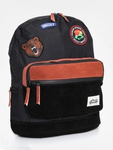 New Grizzly Griptape Outdoor Black Mens Backpack School Bag RBCK-2 - Picture 1 of 4