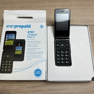 Cingular Flex 2 Flip Phone Smartphone AT&T Prepaid Dual Screen Classic Navy 4GB - Afbeelding 1 van 12