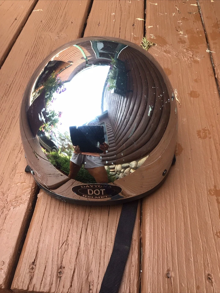 Daytona Half DOT Motorcycle Helmet Silver -Small - Image 1 of 4