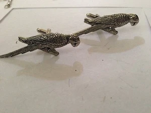 Parrot PP-B08 Fine English Pewter Cufflinks - Picture 1 of 1