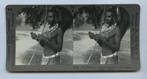 African Hunter In Belgian Congo Stereoview c1900s - Picture 1 of 2