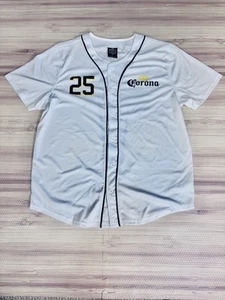 Corona Beer Company LA CERVEZA MAS FINA Baseball Jersey Shirt SIZE LARGE - Picture 1 of 6