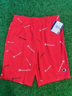 Pantalones Cortos de Verano Champion para Niños Talla Juvenil Medianos Lindos Rojos Con Estampado en Todas Partes Foto 1 de 4