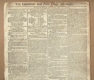 Original 1767 Newspaper - The Gazetteer & New daily advertiser - Picture 1 of 2