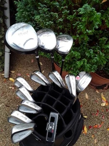 BAY HILL DRIVER, 3-5 WOODS; HYBRID WOOD; HIPPO IRONS; PUTTER; GOLF BAG; MEN R/H - Picture 1 of 13