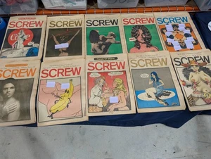 Vintage Screw Magazine Lot of 10 Issues 1970s Adult Tabloid Newsprint  (F6) - Bild 1 von 7