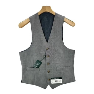 Lauren Ralph Lauren Mens Five Button Hitchcock Vest Light Gray Pocket S New - Picture 1 of 8
