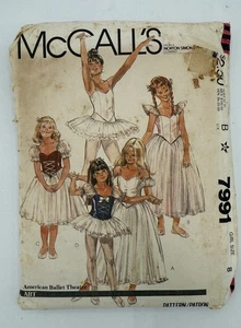 McCalls 1982 Muster #7991 American Ballet Theatre Ballerina Kostüm Mädchen Größe 8 - Bild 1 von 2