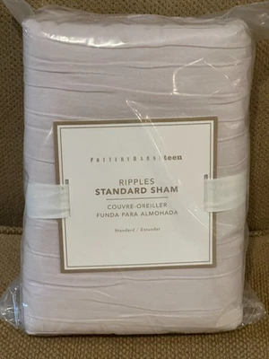 Pottery Barn Teen Ripples Microfibra Ondulada Estándar Falso Gris Lila NUEVO con etiquetas Foto 1 de 3