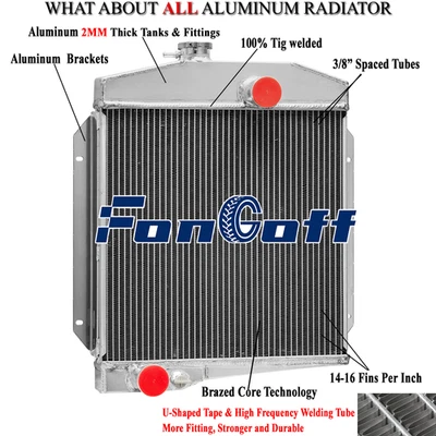 Aluminum 3 Row Radiator For 1961-71 69 International Harvester Scout 2.5L 3.2L - Image 1 of 4