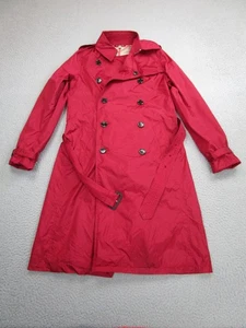 Burberry Trench Coat Womens UK 6 USA 4 ITA 38 Red Belted Nylon Lightweight Rain - Picture 1 of 19