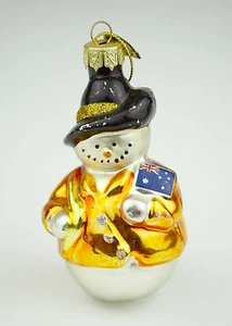 Christmas Tree Ornament Mercury Glass Snowman Frosty the Australia Australian of - Picture 1 of 2