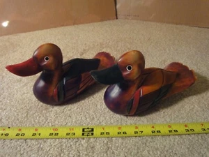 Vintage handmade Chinese, Asian duck figurines. Hand carved wooden duck decoys. - Picture 1 of 5
