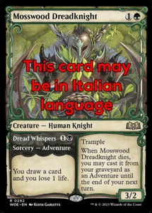 MTG MOSSWOOD DREADKNIGHT 292 EXC CAVALIERE TERRIFICANTE DELLA SELVA WOE X IT - Imagen 1 de 1