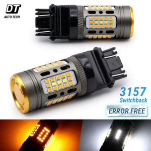 Syneticusa All-in-one CANBus 3157 LED Switchback Turn Signal Light Bulbs - Foto 1 di 7