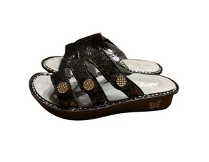 Alegria Women's Leather Dinah Stone Dazzle Slide Sandals Size 38 US 8-8.5 - Picture 1 of 5