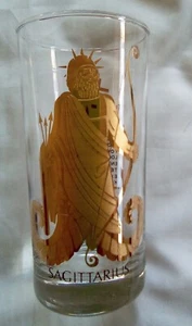  Sagittarius Gold Sign Of The Archer  Drinking Glass - Picture 1 of 7