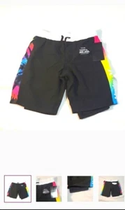 Hurley Swim Shorts Base Layer Neon Tye Dye Bold Bright Boys 7 NWT - Picture 1 of 7