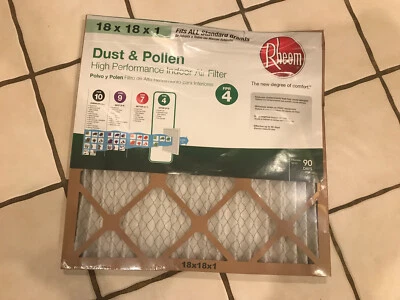 Box of 12 - Rheem Performance Air Filters - FPR4 Dust and Pollen - 18x18x1 - Image 1 of 4