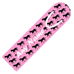 PERSONALISED HORSE PRINT BOOKMARK ALUMINIUM PAGE HOLDER READING GIFT CHRISTMAS - Picture 1 of 4