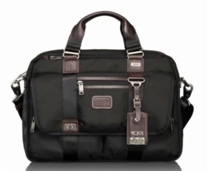 Maletín con solapa Tumi Alpha Bravo Pinckney bolsa de transporte para computadora portátil negro 22634 regular $395 - Imagen 1 de 13