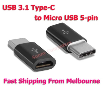 Type-C Male to Micro USB Female Converter Adapter For Samsung Galaxy S20+ 5G AU - Image 1 of 2
