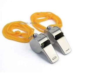 METAL REFEREE WHISTLE WITH KEY RING SPORTS PE SCHOOL FOOTBALL RUGBY OUTDOOR - Picture 1 of 3