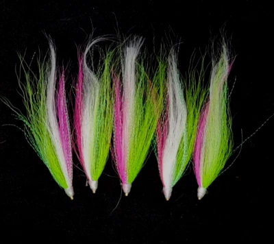 Fishing Bucktail Hair Teaser Slide Tube Fluke Bass Rig Jig 5 or 25 Pack FreeShip