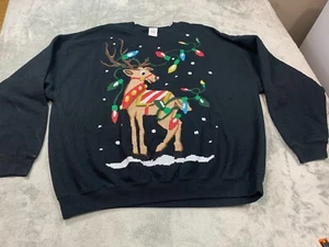 Gildan Heavy Blend Sweatshirt Women's 2XL Black Crew Neck Pullover Cotton Blend - Picture 1 of 10
