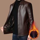 Plus Velvet Thick Faux Leather Suit Jacket for Men's Fashion Outerwear