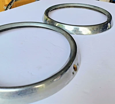 OEM 1969–85 Fiat 124 Spider 2000 Chrome Headlight Trim Ring Cover - Image 1 of 4