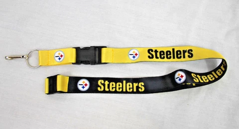 USA SHIP Pittsburgh Steelers Lanyard ID Badge Holder Breakaway Clip Keychain Cover