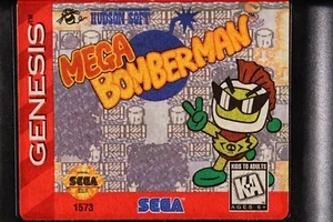 Sega Genesis Mega Bomberman vintage original game cartridge with manual 1993 - Picture 1 of 24