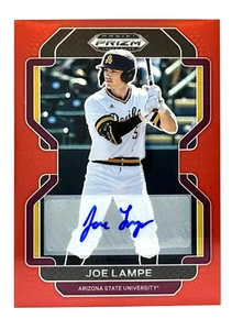 2022 Panini Prizm Draft Picks Red Joe Lampe RC Auto /50 Cleveland Guardians - Picture 1 of 2