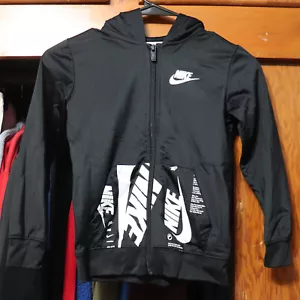 Sudadera con Capucha Nike Sportswear Club Logo Cremallera Completa Negra Juvenil Pequeña YS Talla 6/M 5-6 - Imagen 1 de 8