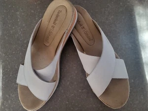 Timberland Ortholite - White Leather Wedge Slides - Size 9.5 NWOB - Picture 1 of 7