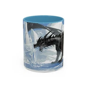 Dragon Art Accent Coffee Mug, Fantasy Mug, Gift for Gamers, Ice Dragon [...] - Picture 1 of 25