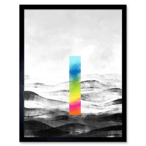 Minimalist Painting Waves Colour Framed Wall Art Print 9X7 - Bild 1 von 25
