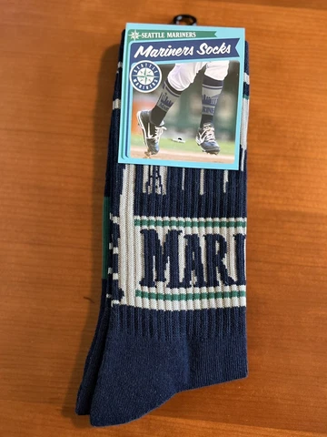 New Seattle Mariners Socks Adult Size MLB - NWT Blue Gray Green Cover