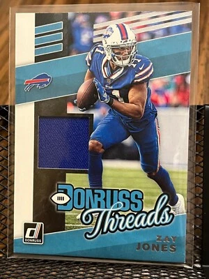 ZAY JONES 2019 DONRUSS THREADS BUFFALO BILLS USED WORN JERSEY PATCH RELIC JAGS!! - Image 1 of 2