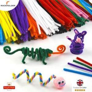 Chenille 100 Assorted stems Sticks Puzzle Craft Children Pipe cleaners UK Mix - Picture 1 of 6