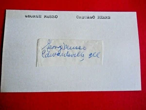 George Musso - Autographed 3" X 5" Index Card - Chicago Bears - Picture 1 of 1