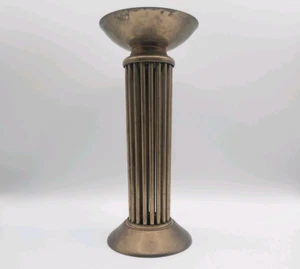 Brass Candle Holder Pillar Column Candlestick Spike Vintage MCM Style - Picture 1 of 13