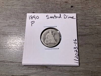 1890 Seated Liberty 90% Dime Type 4 No Arrows 112023 06q - Image 1 of 4